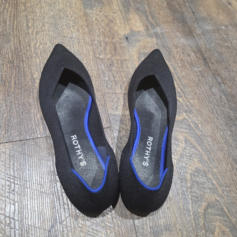 Rothy's Black Pointed Toe Flat - Picture 2 of 9